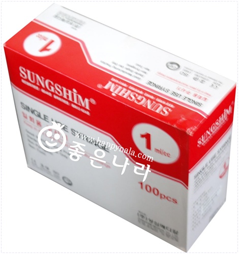 [일회용주사기(일회용주사침)] 1cc/ml 27G-25.4mm(1인치)성심메디칼